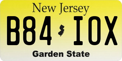 NJ license plate B84IOX