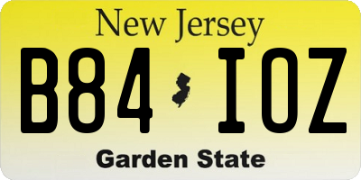 NJ license plate B84IOZ