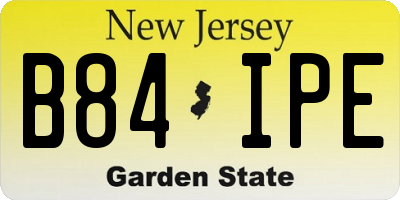 NJ license plate B84IPE