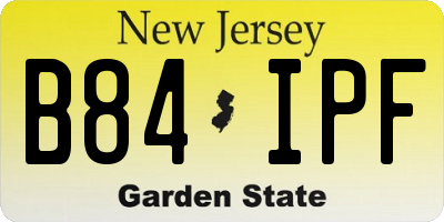 NJ license plate B84IPF