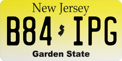 NJ license plate B84IPG