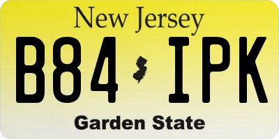 NJ license plate B84IPK
