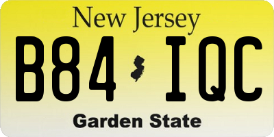 NJ license plate B84IQC