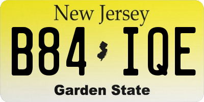 NJ license plate B84IQE