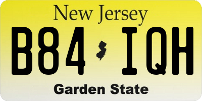 NJ license plate B84IQH