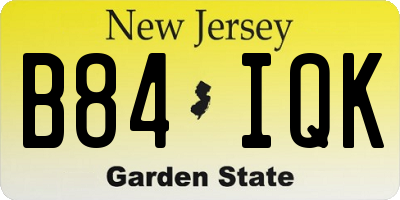 NJ license plate B84IQK