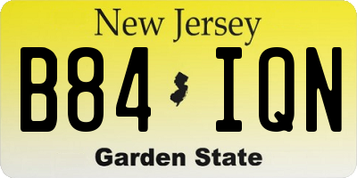 NJ license plate B84IQN
