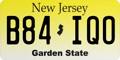 NJ license plate B84IQO