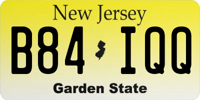 NJ license plate B84IQQ