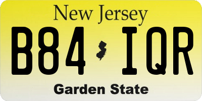 NJ license plate B84IQR