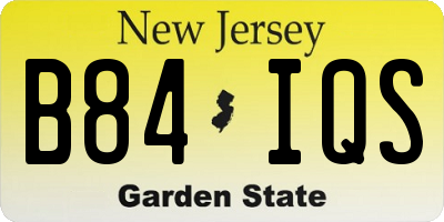 NJ license plate B84IQS