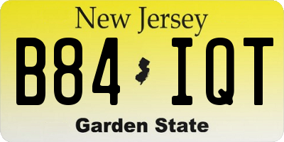 NJ license plate B84IQT