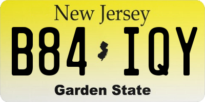 NJ license plate B84IQY