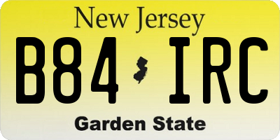NJ license plate B84IRC