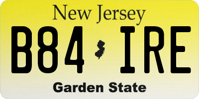 NJ license plate B84IRE