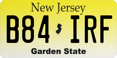 NJ license plate B84IRF
