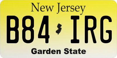 NJ license plate B84IRG