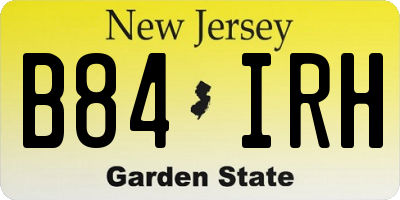 NJ license plate B84IRH