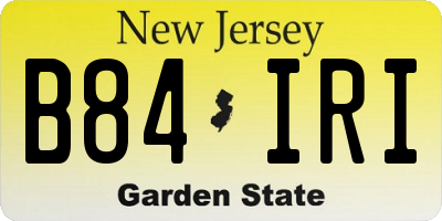 NJ license plate B84IRI