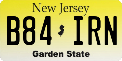 NJ license plate B84IRN