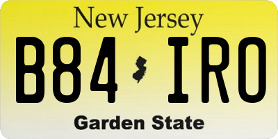 NJ license plate B84IRO