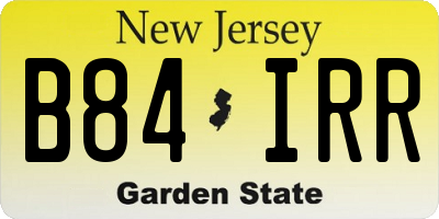 NJ license plate B84IRR