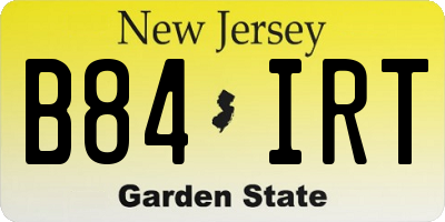 NJ license plate B84IRT