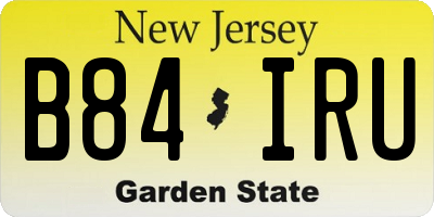 NJ license plate B84IRU