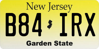 NJ license plate B84IRX