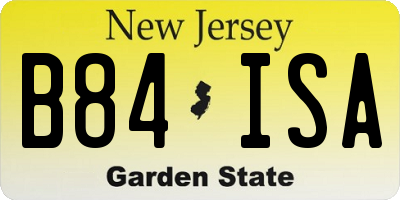 NJ license plate B84ISA
