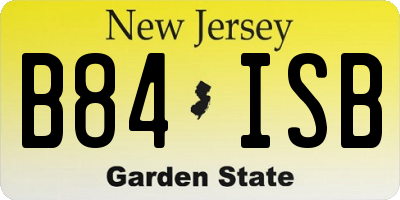 NJ license plate B84ISB