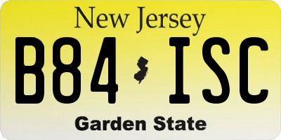 NJ license plate B84ISC