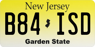 NJ license plate B84ISD