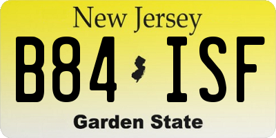 NJ license plate B84ISF