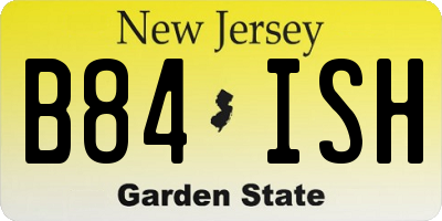 NJ license plate B84ISH