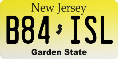NJ license plate B84ISL