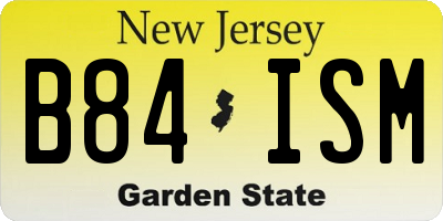 NJ license plate B84ISM