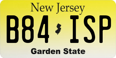 NJ license plate B84ISP