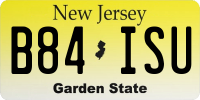 NJ license plate B84ISU