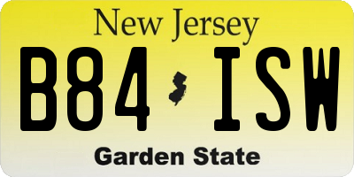 NJ license plate B84ISW