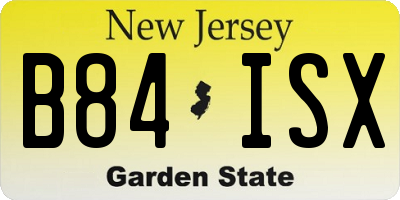 NJ license plate B84ISX