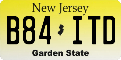 NJ license plate B84ITD