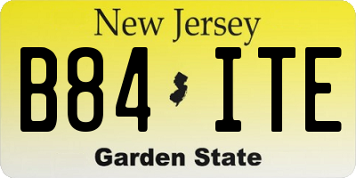 NJ license plate B84ITE