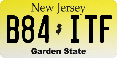 NJ license plate B84ITF
