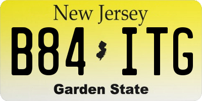 NJ license plate B84ITG