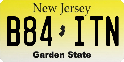 NJ license plate B84ITN