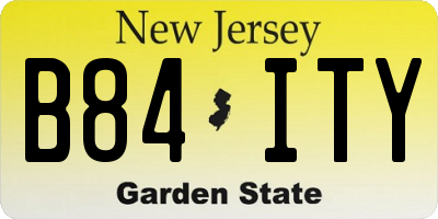NJ license plate B84ITY
