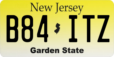 NJ license plate B84ITZ