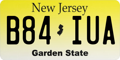 NJ license plate B84IUA