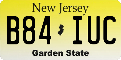 NJ license plate B84IUC